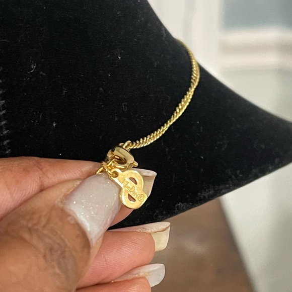 Authentic Dior Gold Plated  Necklace-Preowned As Is -Missing a couple of Stones - Picture 2 of 6